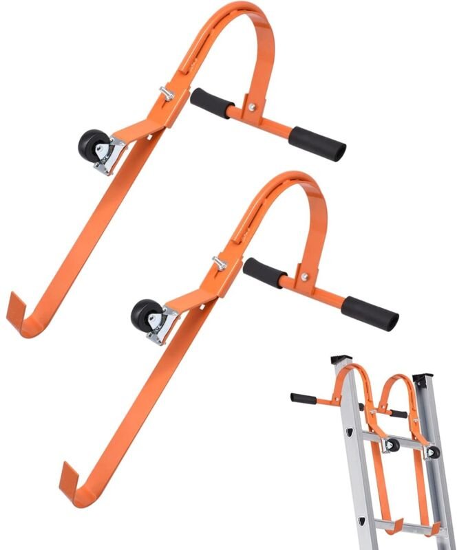 Dachleiterstabilisator mit Stahlrad für die Wand mit einer Tragkraft von 227 kg, rutschfestes Dachhaken-Set für runde Au...