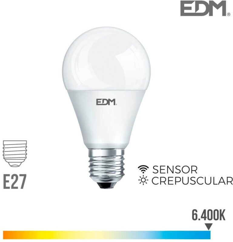 EDM - Glühbirne 'Dämmerung' standard led e27 10w 800lm 6400k kaltes Licht ø6x11cm