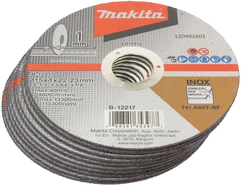 Thumbnail - Trennscheibe 115x1 mm inox 10 St. - B-12217-10 - Makita