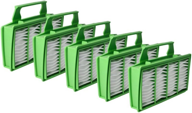 5x Mikro-Hygienefilter kompatibel mit Sebo Airbelt k Serie, K1 Staubsauger - Luftfilter Grün Weiß, Rechteckig - Vhbw