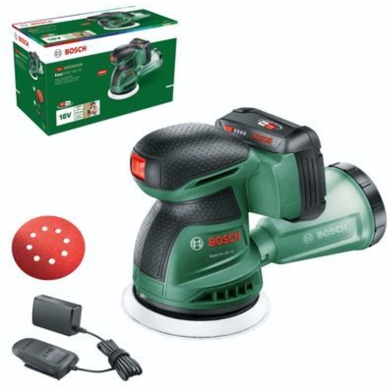 Akku-Exzenterschleifer EasyOrbit 18V-10, incl. Akku pba 2 Ah, Ladegerät, Zubehör, Karton - Bosch