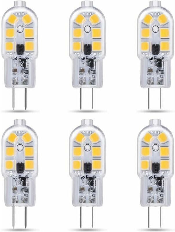 Erhope - 6er-Pack G4-LED-Lampen, 2 w, 12 v ac/dc, Kaltweiß 6000 k – entspricht 10 w 20 w Halogen, nicht dimmbar, Bi-Pin ...