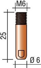 Stromdüse Draht-Ø 1mm m 6 L.25mm E-Cu Trafimet