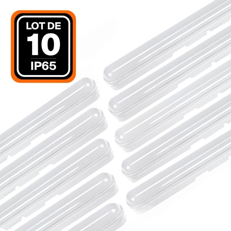 10er- wasserdichte LED-Einbaugehäuse 36W Kaltweiß 6000K 120CM