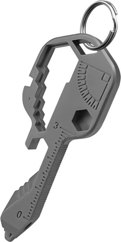 24-in-1 Multifunktionswerkzeug, Taschenschlüssel aus Edelstahl (Grau)