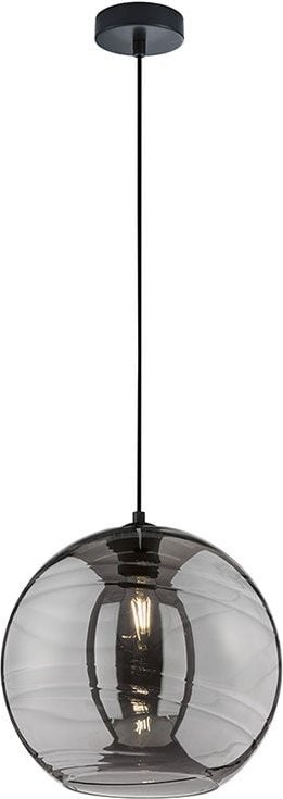 Fischer&honsel - Pendelleuchte Hängelampe Esstischleuchte Rauchglas Küchenleuchte Wohnzimmerlampe, Metall schwarz matt, ...