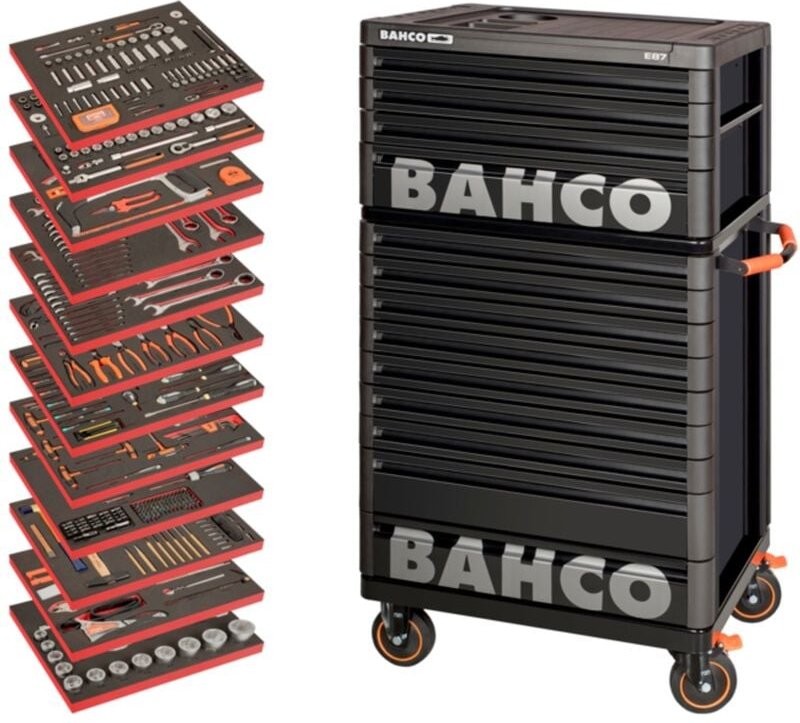 Bahco - Werkstattwagen mit Allzweck-Werkzeugsatz - 560-tlg.