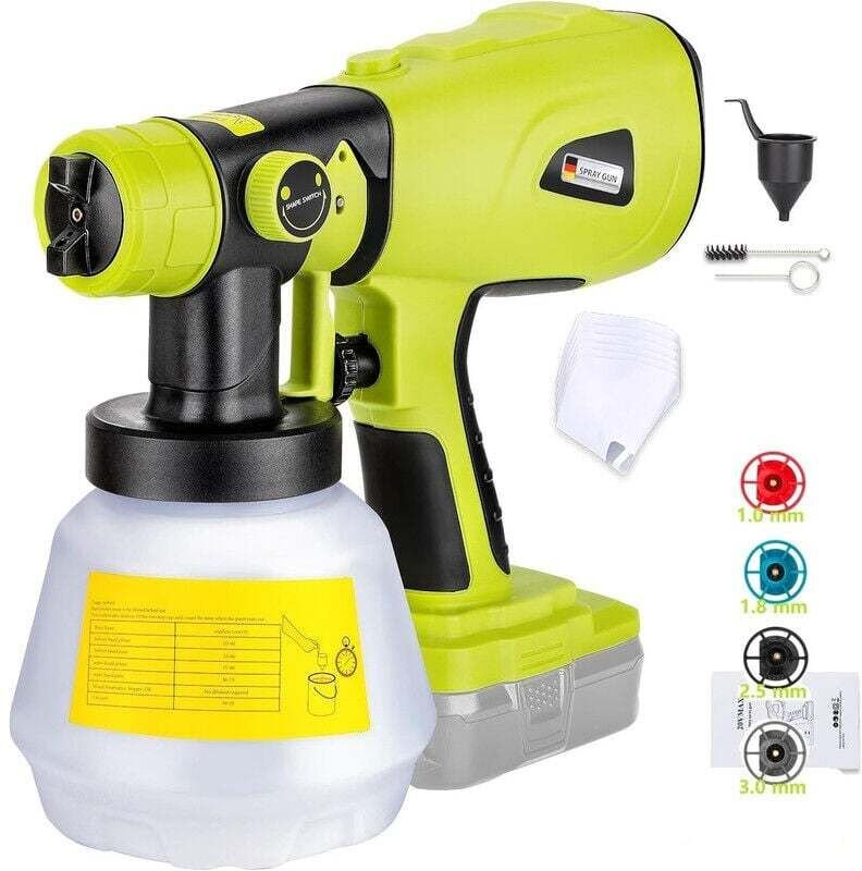 Ryobi 20V Akku-Farbspritzgerät, HVLP-Akku-Elektrowerkzeug, Farbspritzpistole