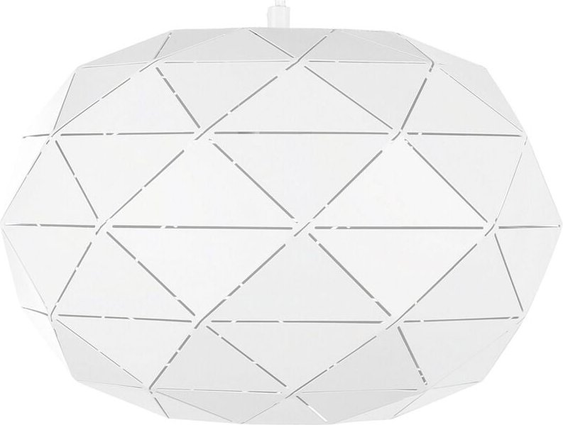 Hängeleuchte Weiß Metall mit Schirm in Kugelform gemoetrisches Design Lochmuster Shabby Chic Vintage Stil