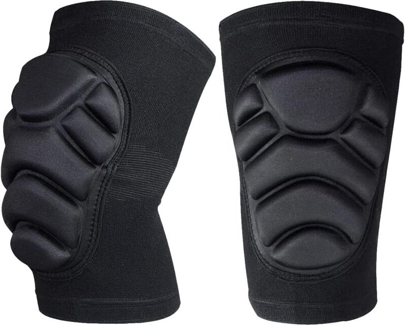 Rutschfeste Knieschoner, weicher, atmungsaktiver Schaumstoff, schwarz, große Größe, Unisex - Ideal zum Skaten, Skifahren...