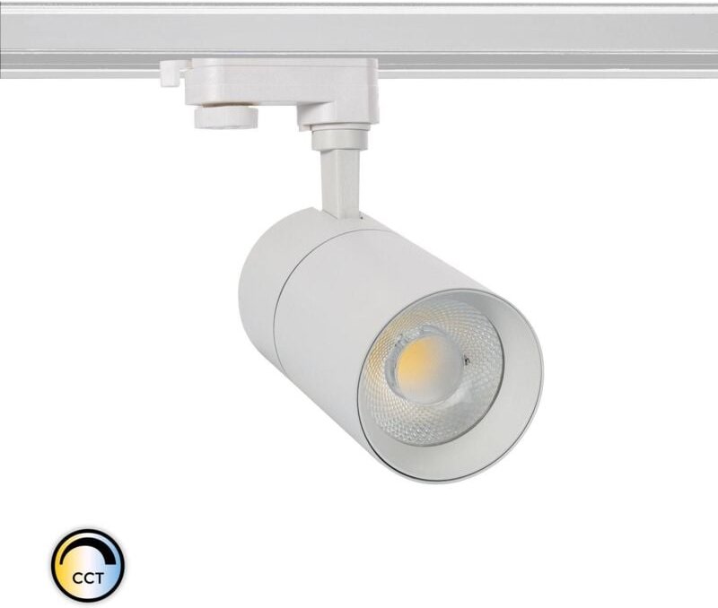 Efectoled - 3-Phasenstromschiene LED-Strahler 30W Dimmbar cct Wählbar Mallet Weiß