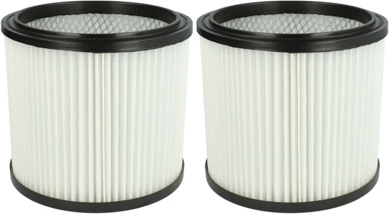 2x Faltenfilter kompatibel mit Aqua Vac Euromac v 10, Herkules 4000 Staubsauger - Patronenfilter, Weiß - Vhbw