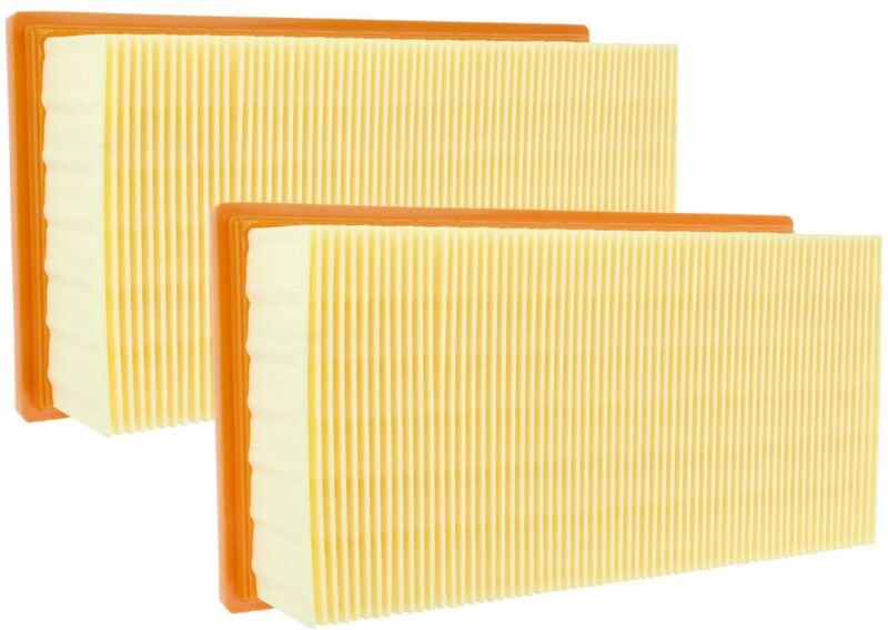 Set 2x Flachfaltenfilter kompatibel mit Kärcher nt 375 Eco, nt 351 Eco Profi Nass- und Trockensauger, Staubsauger - Filt...