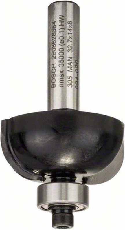 Hohlkehlfräser, 8 mm, R1 10 mm, d 32,7 mm, l 14 mm, g 55 mm - Bosch