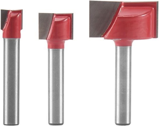 Tlily - 3-teiliges Reinigungs-Bodenfräser-Set, 6 mm Schaft, Doppelflöte, Hartmetallfräser, flaches Spoilboard, Oberfläch...