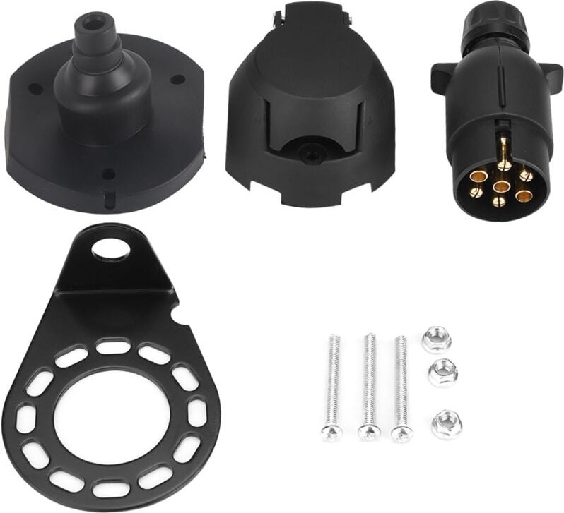 12N 7Pin Anhänger Stecker Buchse Stecker Adapter Halterung für Anhänger Caravan Anhängerkupplung - Eosnow