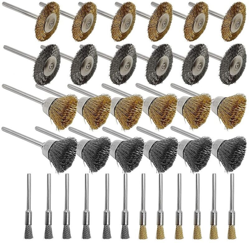 Tlily - Draht BüRsten Satz 36 StüCke/SäTze, Messing und Satz, Rotierendes Werkzeug ZubehöR für Polier Reinigungs Werkzeu...
