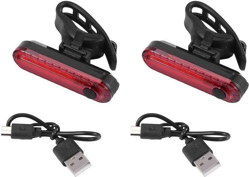Woosien - 2 teile/satz Fahrrad Hinten Rücklicht, Ultra Helle usb Aufladbare Fahrrad Rücklichter, Rot Hohe Intensität l