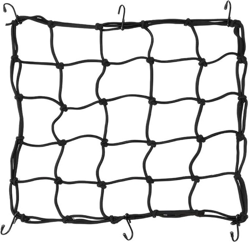 Motorradnetz, Elastisches Netz, Fahrradkorbnetz, Elastisches Spinnengepäcknetz mit 6 Haken für Motorrad Roller Fahrrad D...