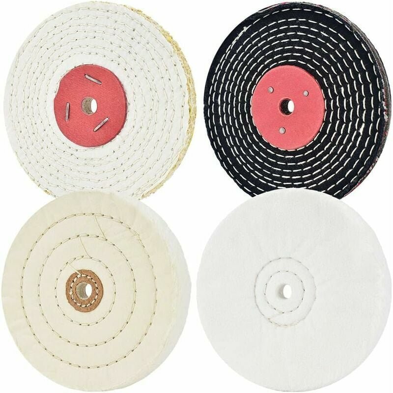 4-teiliger Polierscheibenschleifer mit 150 mm Durchmesser, Polierscheibe aus Wollfilz zum Polieren von Glas, Keramik, Ku...