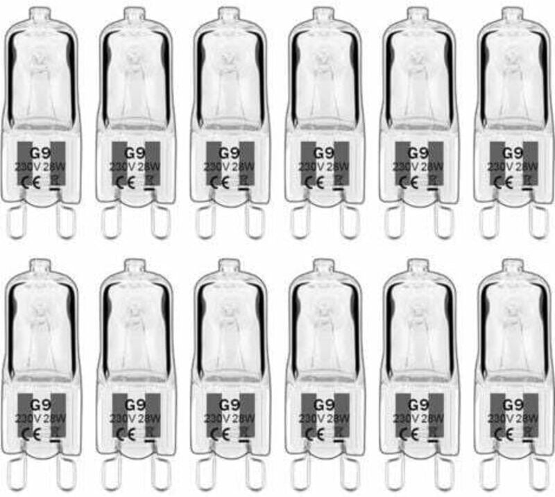 Lablanc - 12 Stück G9 Halogenlampen, G9 Leuchtmittel 230V 28W 480lm, 2800K Warmweiß, dimmbare Kapselbirnen, flimmerfrei ...