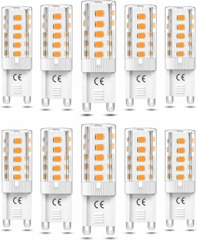10 Stück G9 LED-Glühbirne, nicht dimmbar, 5 W, Warmweiß 3000 K, G9 LED-Lampen, entspricht 50 W Halogen, AC110/220 V [Ene...