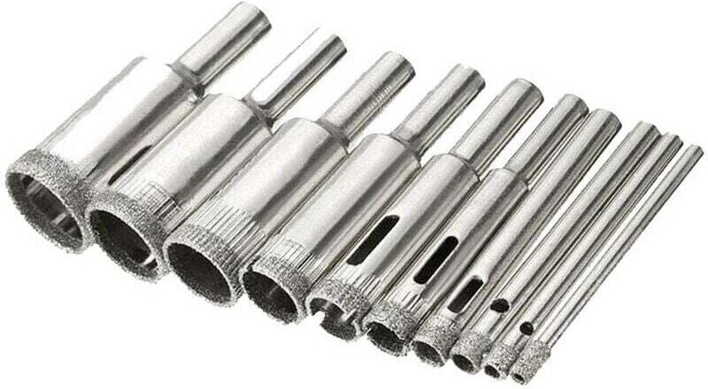 10-teiliges Diamantbohrer-Set, Lochsäge, 3–18 mm, für diamantbeschichteten Kohlenstoffstahl, Glas, Keramik, Porzellan, F...