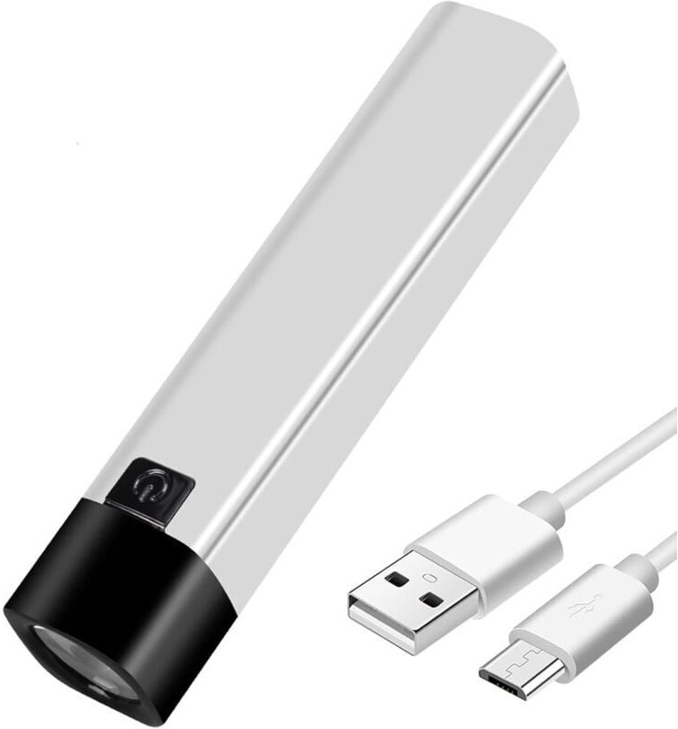 LED-Taschenlampe, wiederaufladbar, usb, 350 Lumen, Mini-Powerbank, 1200 mAh, 18650-Akku, extrem leistungsstarke Taschenl...