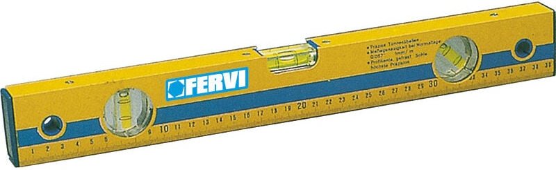 Aluminium-Wasserwaage 400 mm mit 3-Millimeter-Blasen Fervi 0824/400