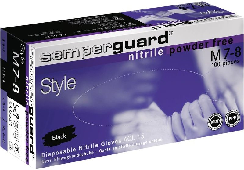 Einw.-Handsch.Semperguard Nitril Style Gr.XL schwarz Nitril 90 St./Box