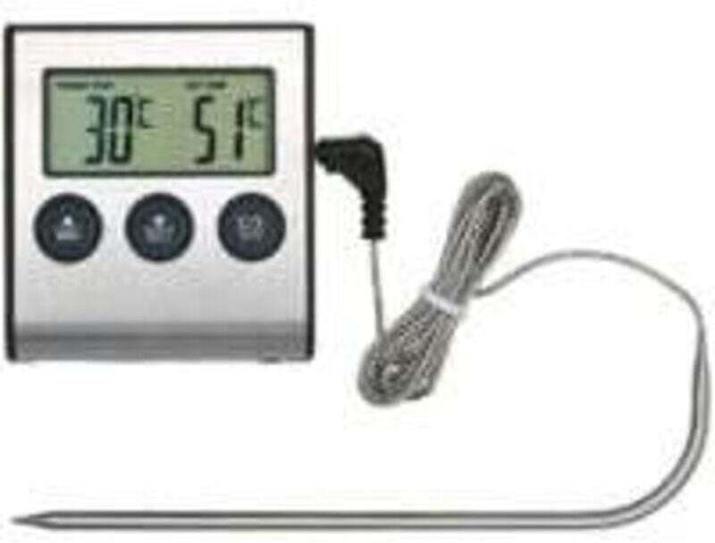 Lebensmittel-Kochthermometer 0250 °c mit Alarm-Timer – Temperaturanzeige für Küche und Grill - Ulisem