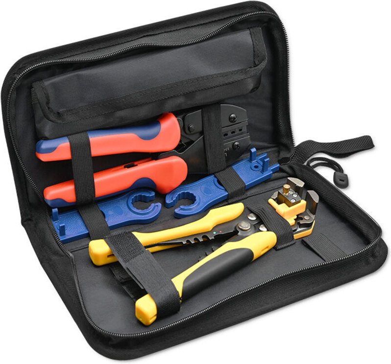 Qoltec MC4-Stecker-kompatibles Solar-Werkzeugset Crimpzange + automatischer Abisolierer