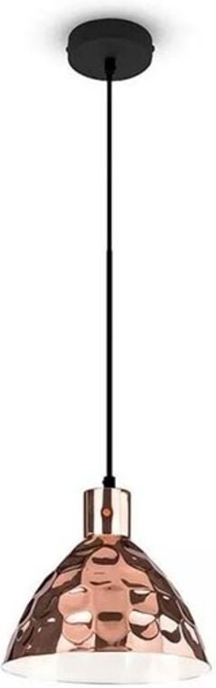 V-TAC LED-Kegel-Pendelleuchte aus Metall mit E27-Lampenfassung (max. 60 W), Roségold, d300 mm
