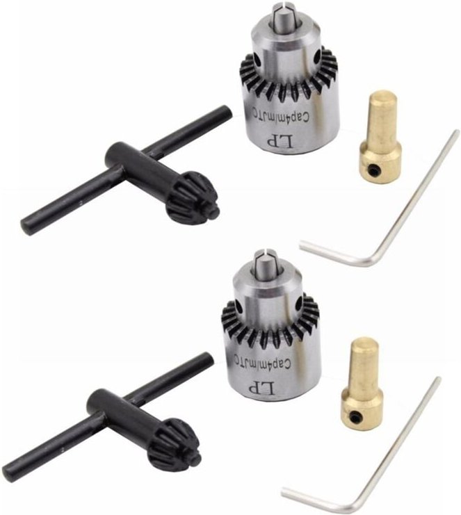 8X Hot Bohrmaschine Schleifen Mini Bohrfutter Schluessel Keyless Bohrfutter 0.3-4mm Mit 3.17mm Welle Pleuel
