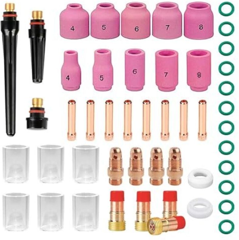 49-teiliges Schweißzubehör-Set für WIG-Schweißgerät WP26/17/18/26, Schweißgeräte Schweißzubehör, WIG Zubehör Schlauchpak...