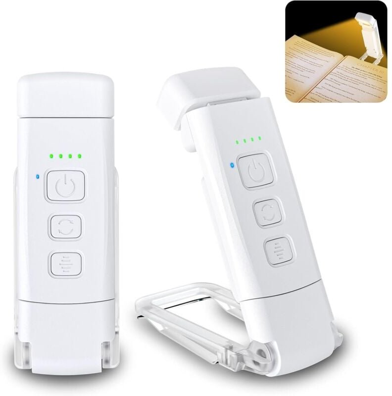 Linghhang - 1 Stück Leselampe (weiß), 3 Farbmodi und 5 einstellbare Helligkeitsstufen, [Timerfunktion und über usb wiede...