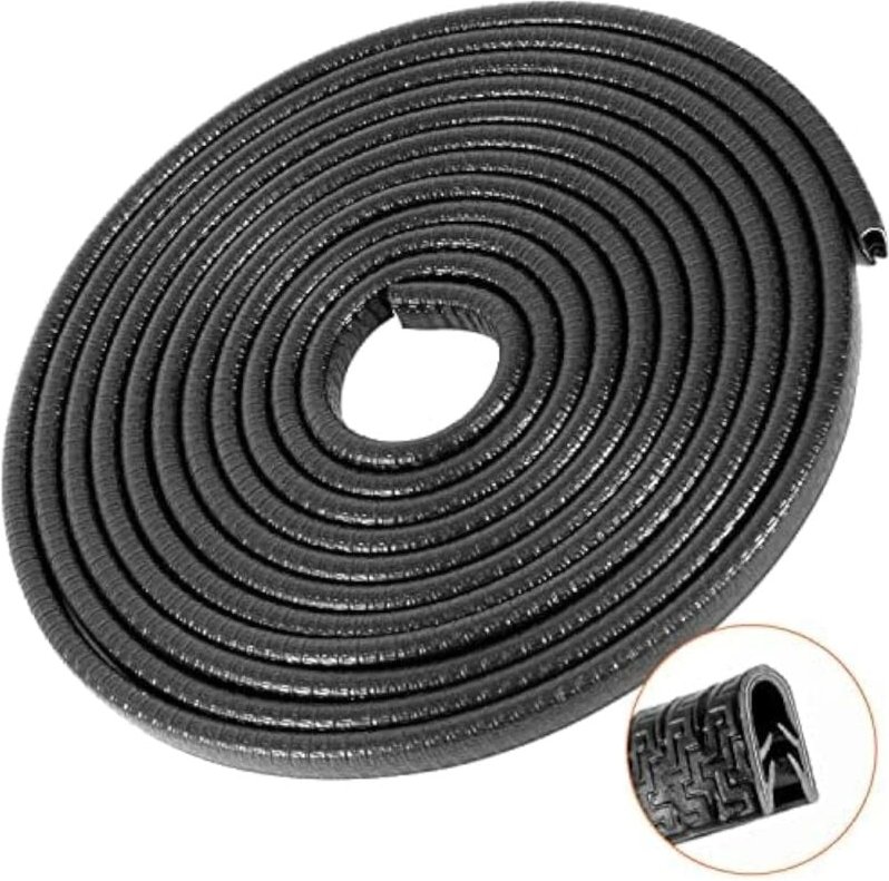 Aiperq - ymyny Kantenschutz für Autotüren, 10 m, schwarz, ohne Kleber, U-förmiger Gummischutz für die meisten Autos