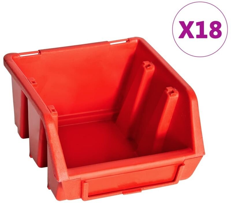 Maison Exclusive - 32-tlg. Sichtlagerkasten-Set mit Wandhalterung