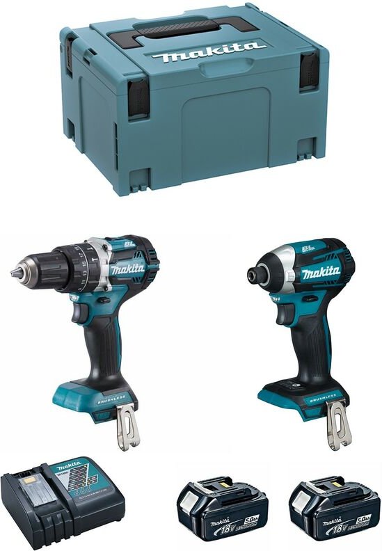 Makita - Kit DLX2181TJ (DHP484 + DTD154 + 2 x 5,0 Ah + DC18RC + makpac 3)