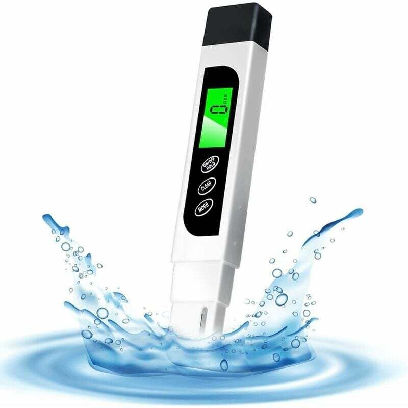 3-in-1-Digital-Wasserqualitätstester, TDS-, EC-Meter und Temperatur – Messbereich 0–9999 ppm – Ideal (Weiß)