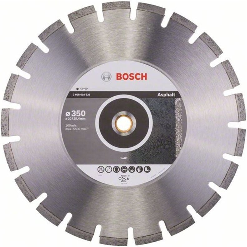 Bosch - Diamanttrennscheibe Standard for Asphalt, 350 x 20,00/25,40 x 3,2 x 8 mm