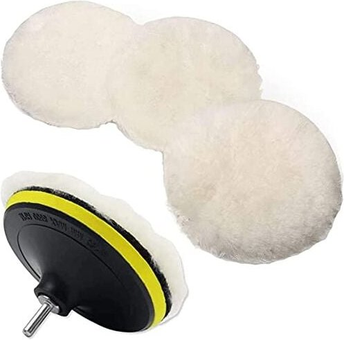 Thumbnail - 4 Stück 6 Zoll Wollpolierpad Polierscheibe für Bit-Puffer-Zubehör mit M14-Bit-Adapter