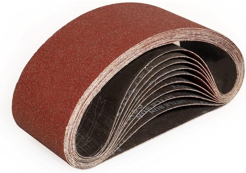 Schleifbänder 100 x 610 mm – 12 Stück Schleifbänder mit Körnung 80 zum Schleifen und Polieren mit Bandschleifer - Sollbr...