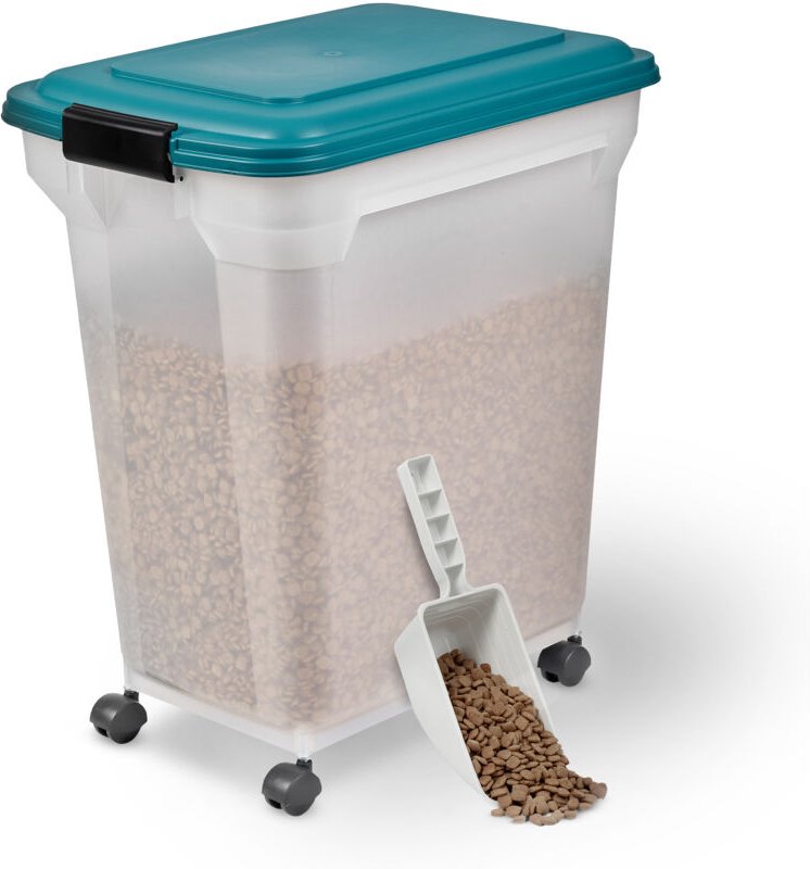 Thumbnail - Hundefutter Aufbewahrung mit Rollen, 45L/15kg, Blau, Luftdichte Futterbox, Trockenfutter, Futterbehälter, Für Hunde, Kat...