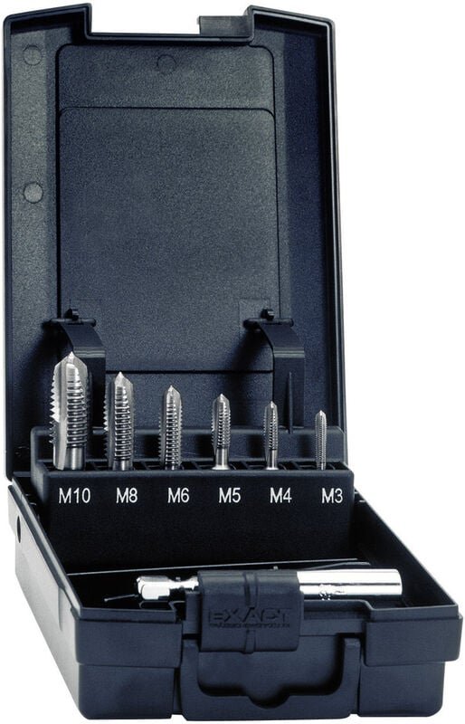 05937 Einschnittgewindebohrer 7teilig metrisch M3, M4, M5, M6, M8, M10 Rechtsschneidend din - Exact