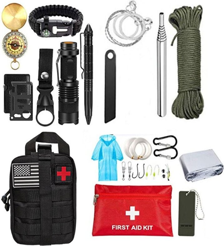 Thumbnail - Dschungel Survival Adventure Kit, multifunktionale Selbstrettungsausrüstung, Camping-Kit, Outdoor tragbare multifunktion...