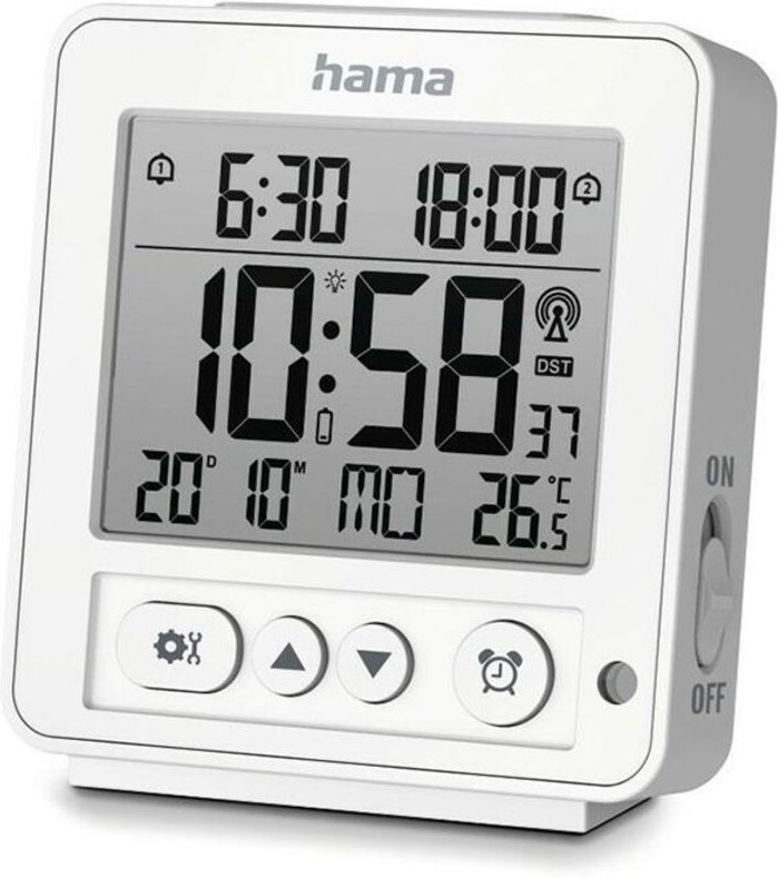 Hama Rhodos Digitaler Wecker Weiß LCD Kompakt