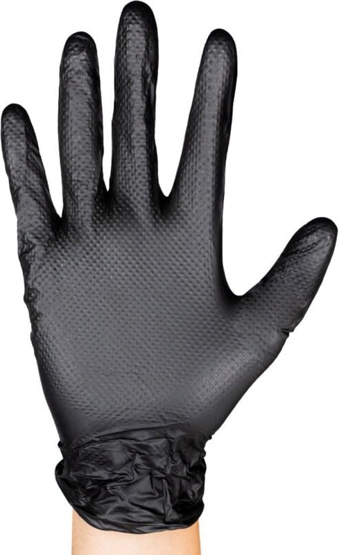 JBM54178 Schwarze Einweghandschuhe aus Nitril Größe L 7,0 mil (100 Stk.) Diamond Texture