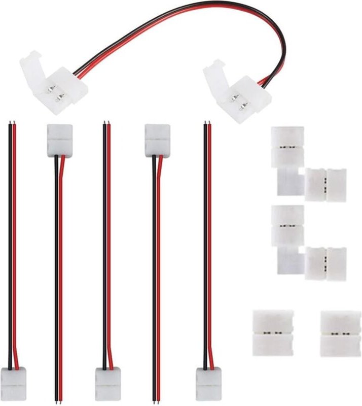 Bluedeer - Frypay 10 Stück 2 polig led Strip Connector, 8mm led Stripe Verbinder Adapter, 2Pin Verbindungskabel Verbinde...