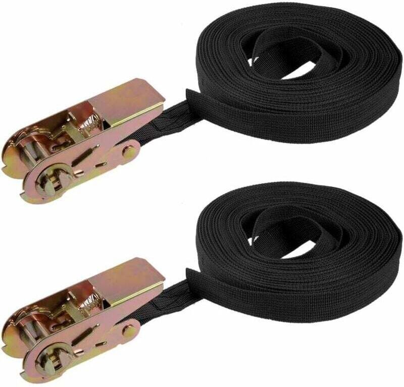 10 m x 25 mm Ratschen-Zurrgurte, Tragkraft 250 kg, 2 Stück